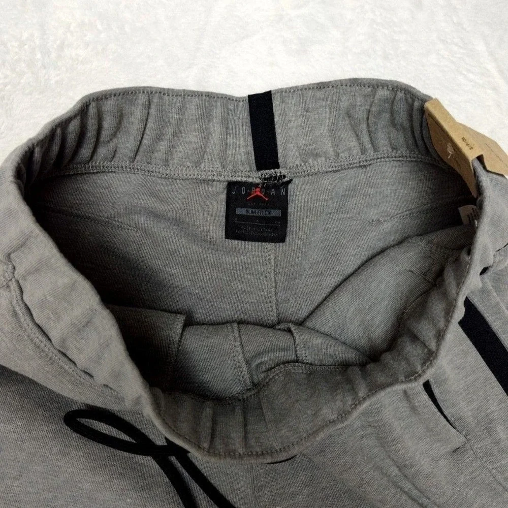 Nike AIr Jordan Jogger Pants Mens Small Gray Slim Workout Gym Zip Pocket DV9785